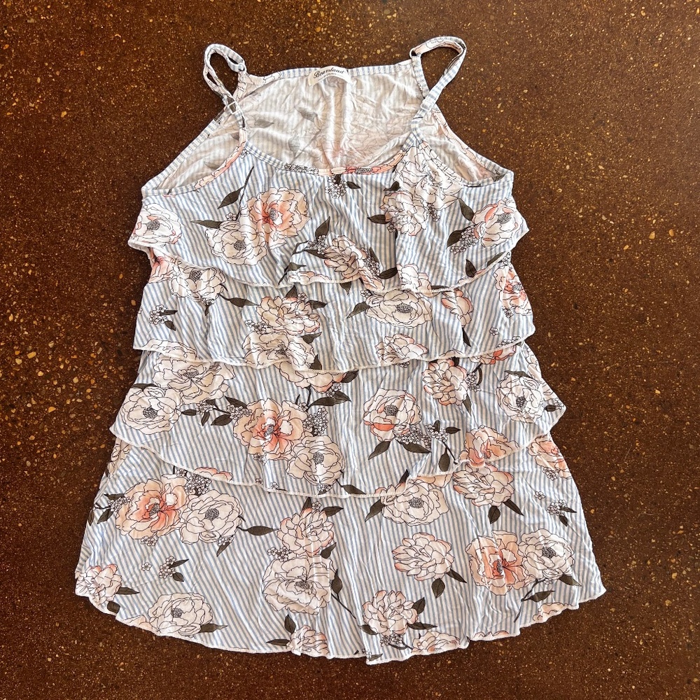 Layered floral nursing tank top